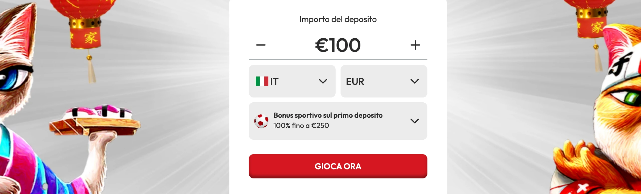Bonus casino Sushi Italia