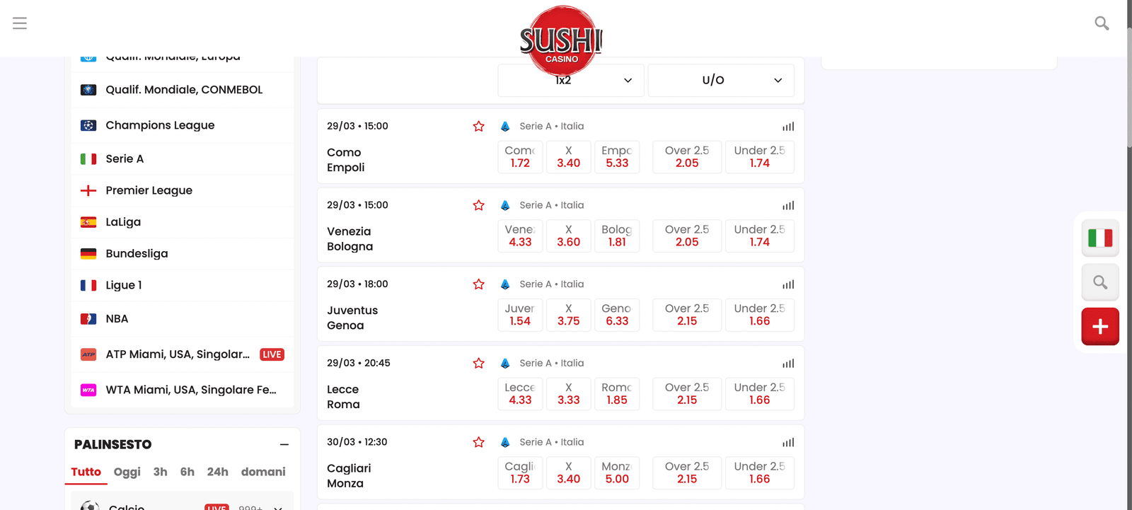 Sushi Casino Scommesse